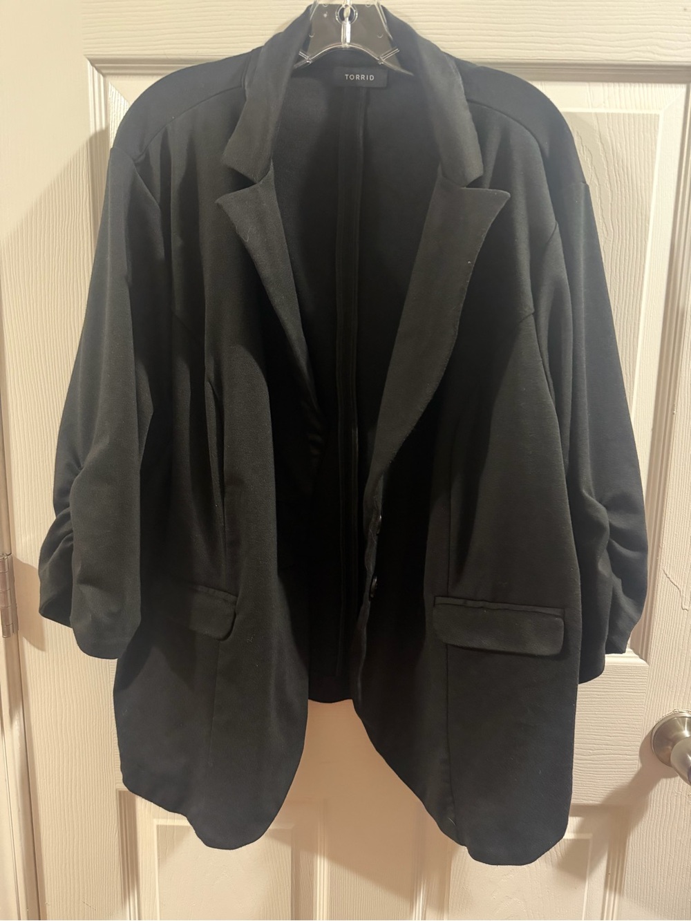 Torrid Black Ruched Sleeve Blazer